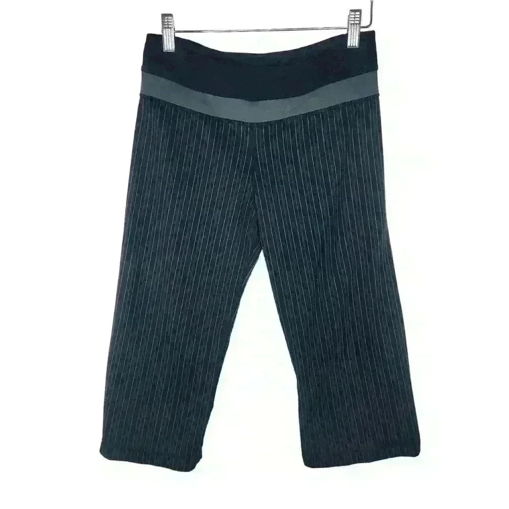 Lululemon women's cropped leggings black grey size 6